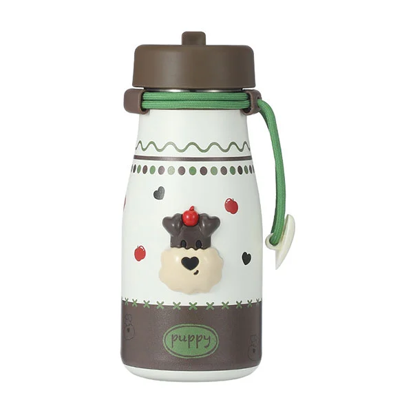 Nerezová láhev na mléko se slámou